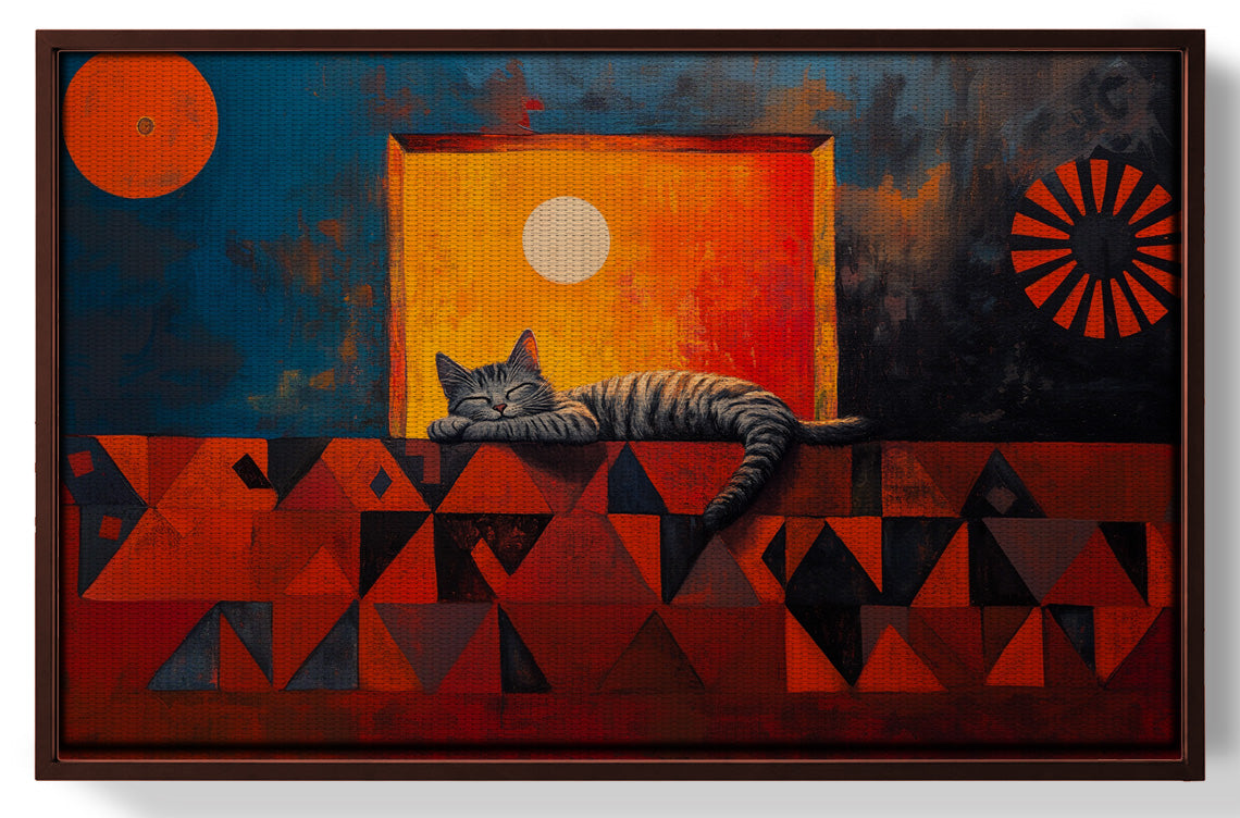 Sleeping Cat Sunset Black culture wall art view 31