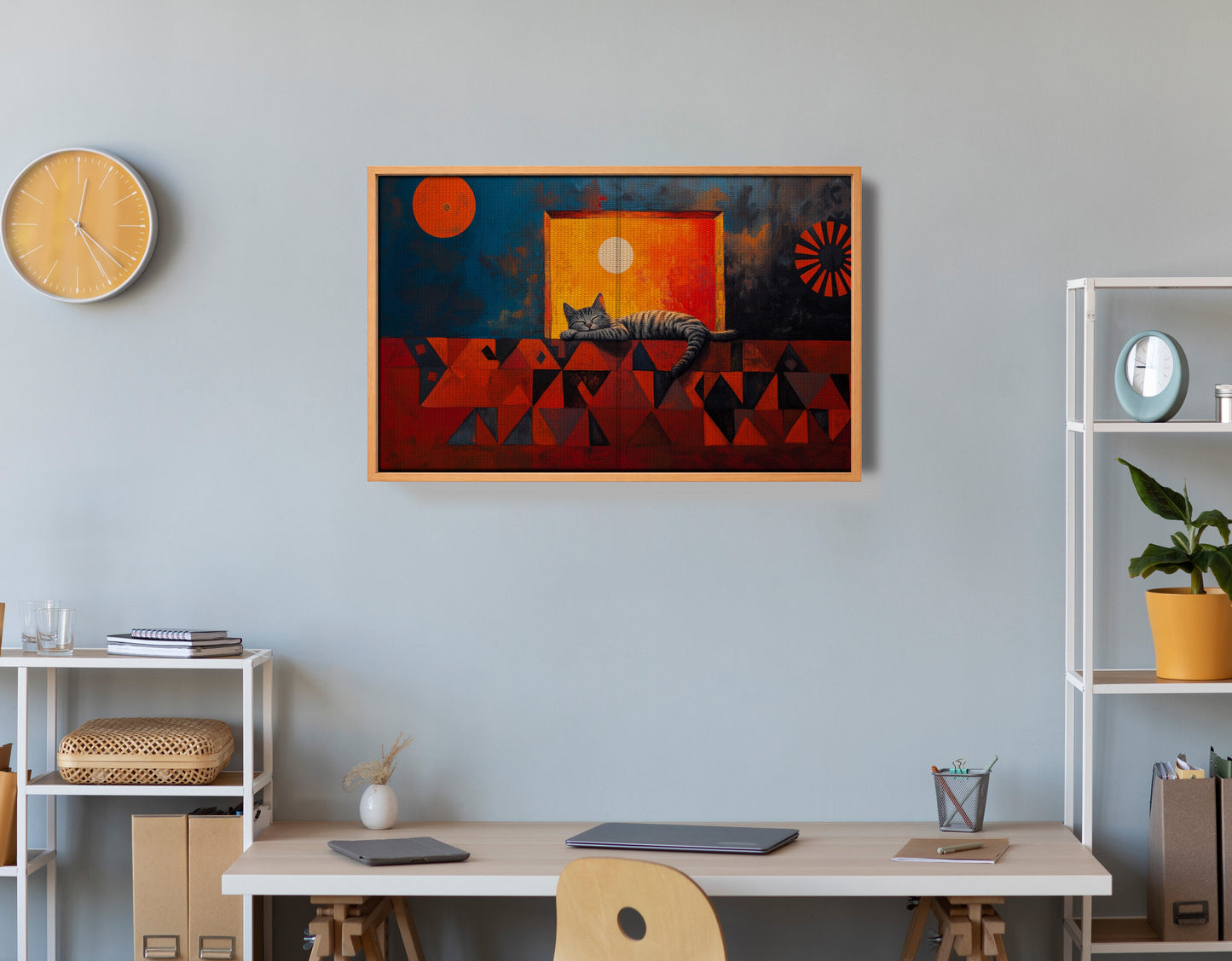 Sleeping Cat Sunset Black culture wall art view 48