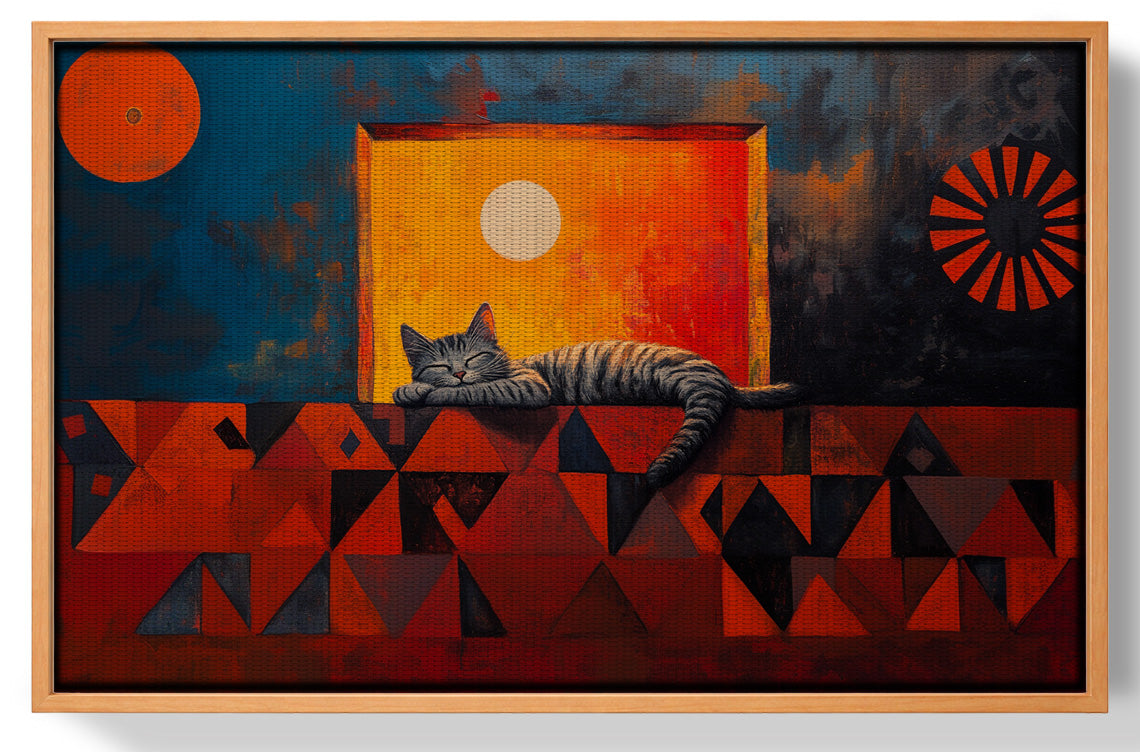 Sleeping Cat Sunset Black culture wall art view 43