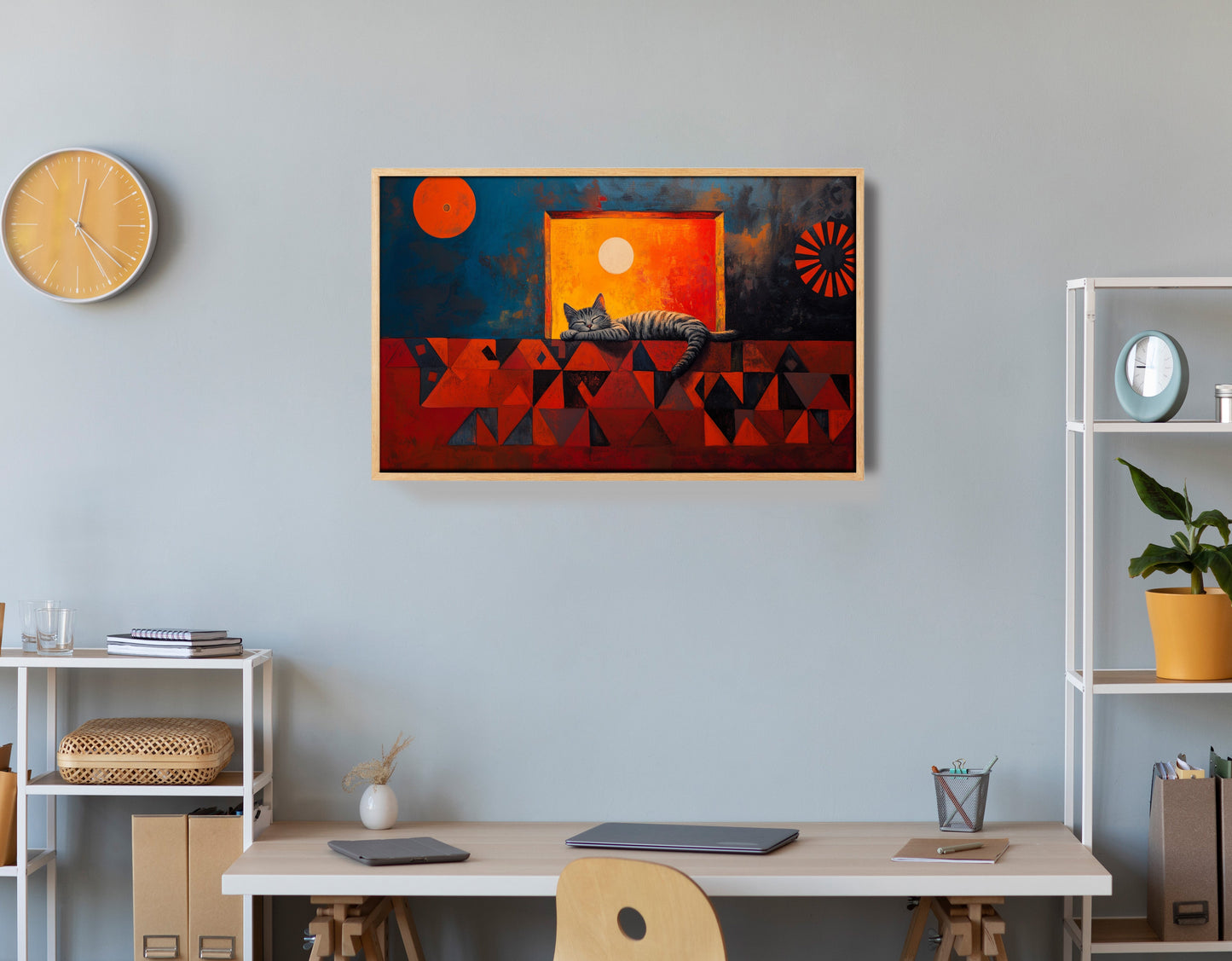 Sleeping Cat Sunset Black culture wall art view 54