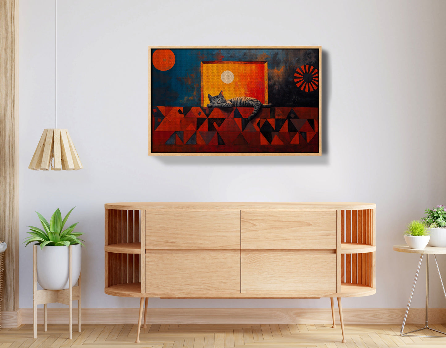 Sleeping Cat Sunset Black culture wall art view 50