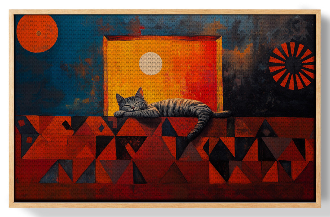 Sleeping Cat Sunset Black culture wall art view 49