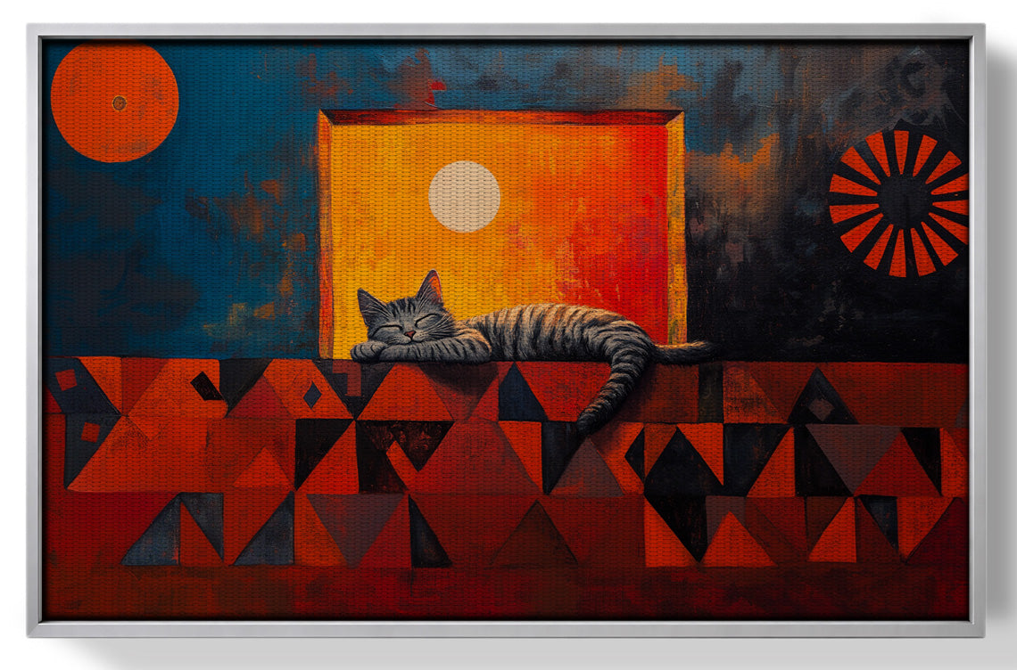 Sleeping Cat Sunset Black culture wall art view 55