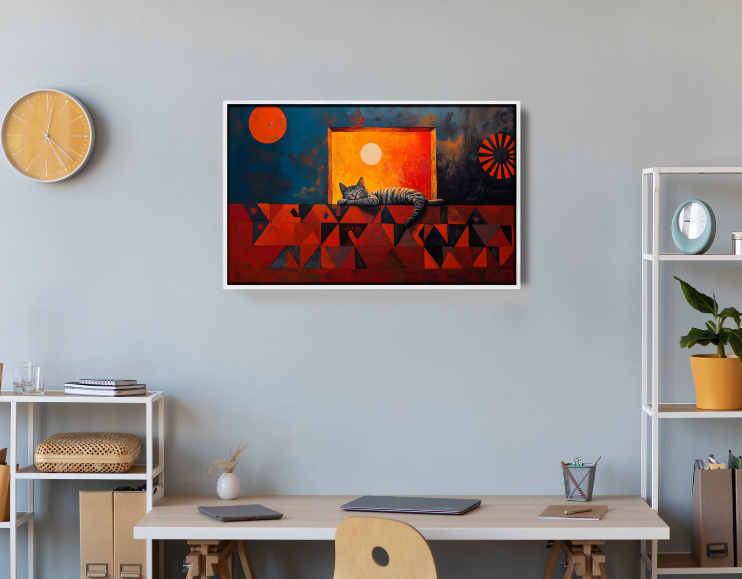 Sleeping Cat Sunset Black culture wall art view 66