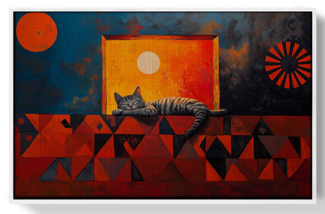 Sleeping Cat Sunset Black culture wall art view 61