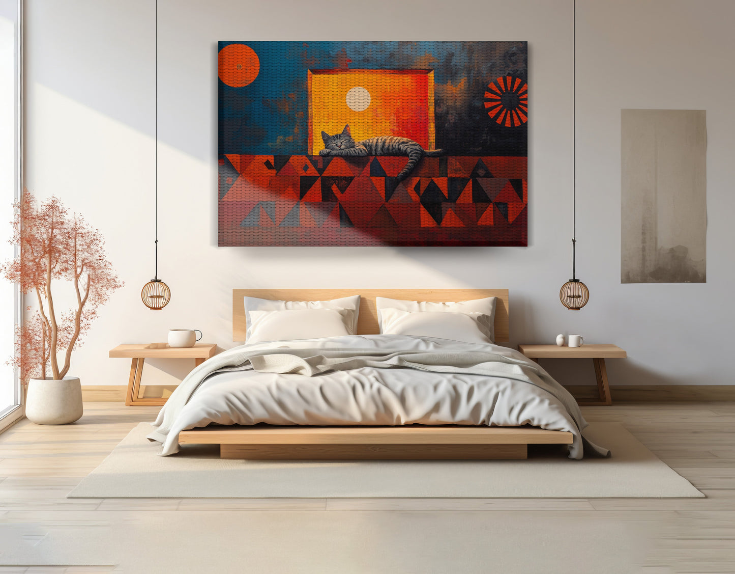 Sleeping Cat Sunset Black culture wall art view 15