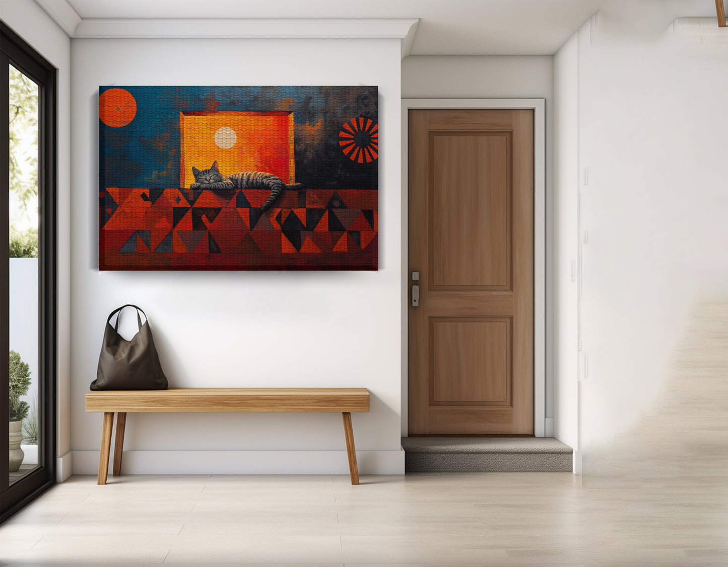 Sleeping Cat Sunset Black culture wall art view 17