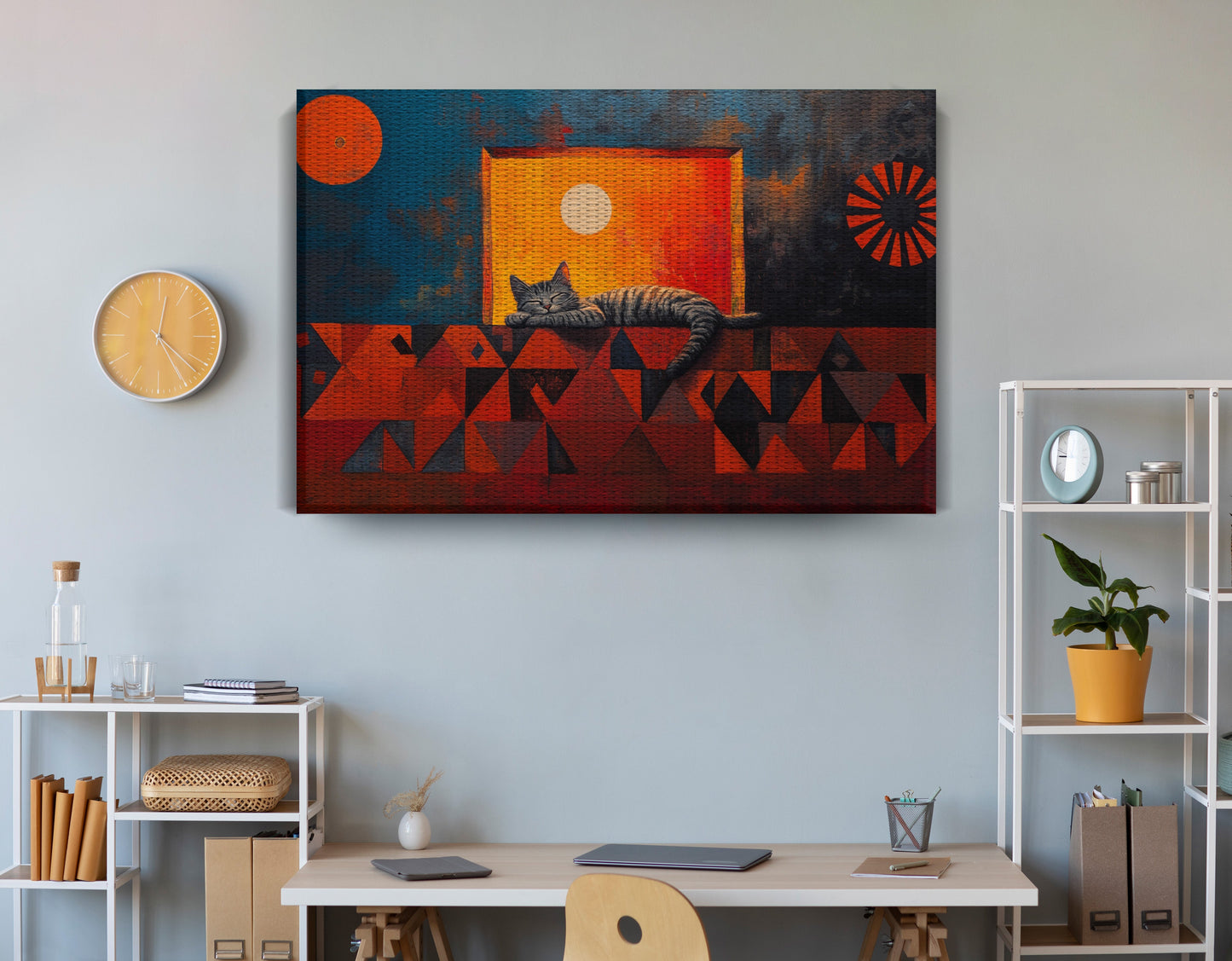 Sleeping Cat Sunset Black culture wall art view 18