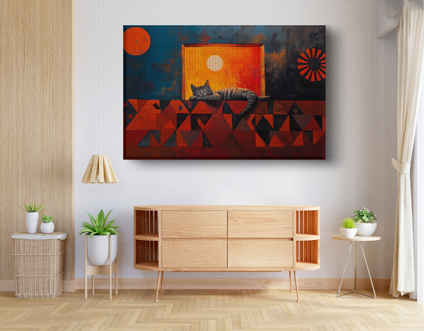 Sleeping Cat Sunset Black culture wall art view 14