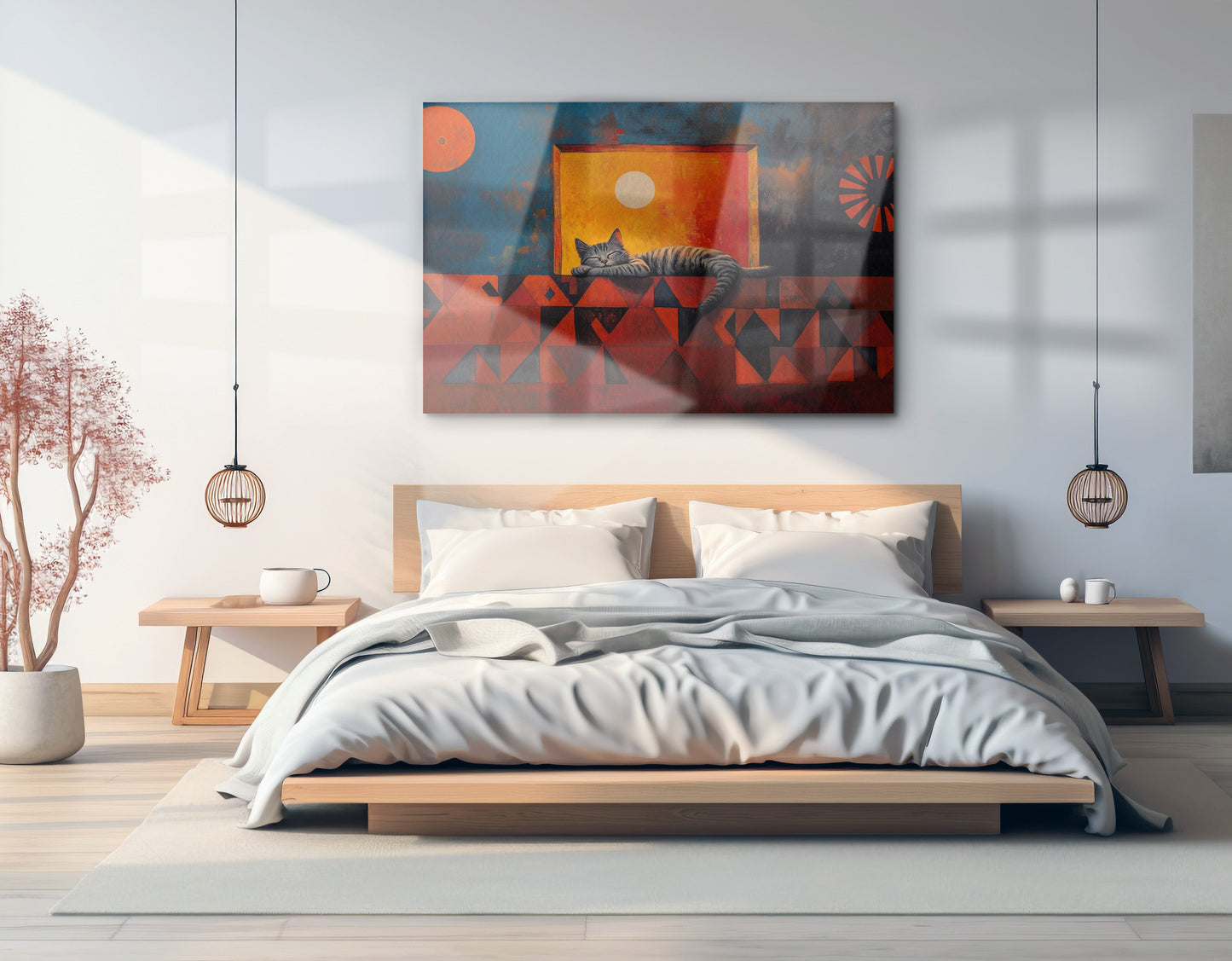 Sleeping Cat Sunset Black culture wall art view 21
