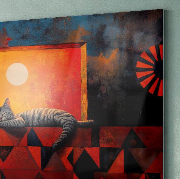 Sleeping Cat Sunset Black culture wall art view 22
