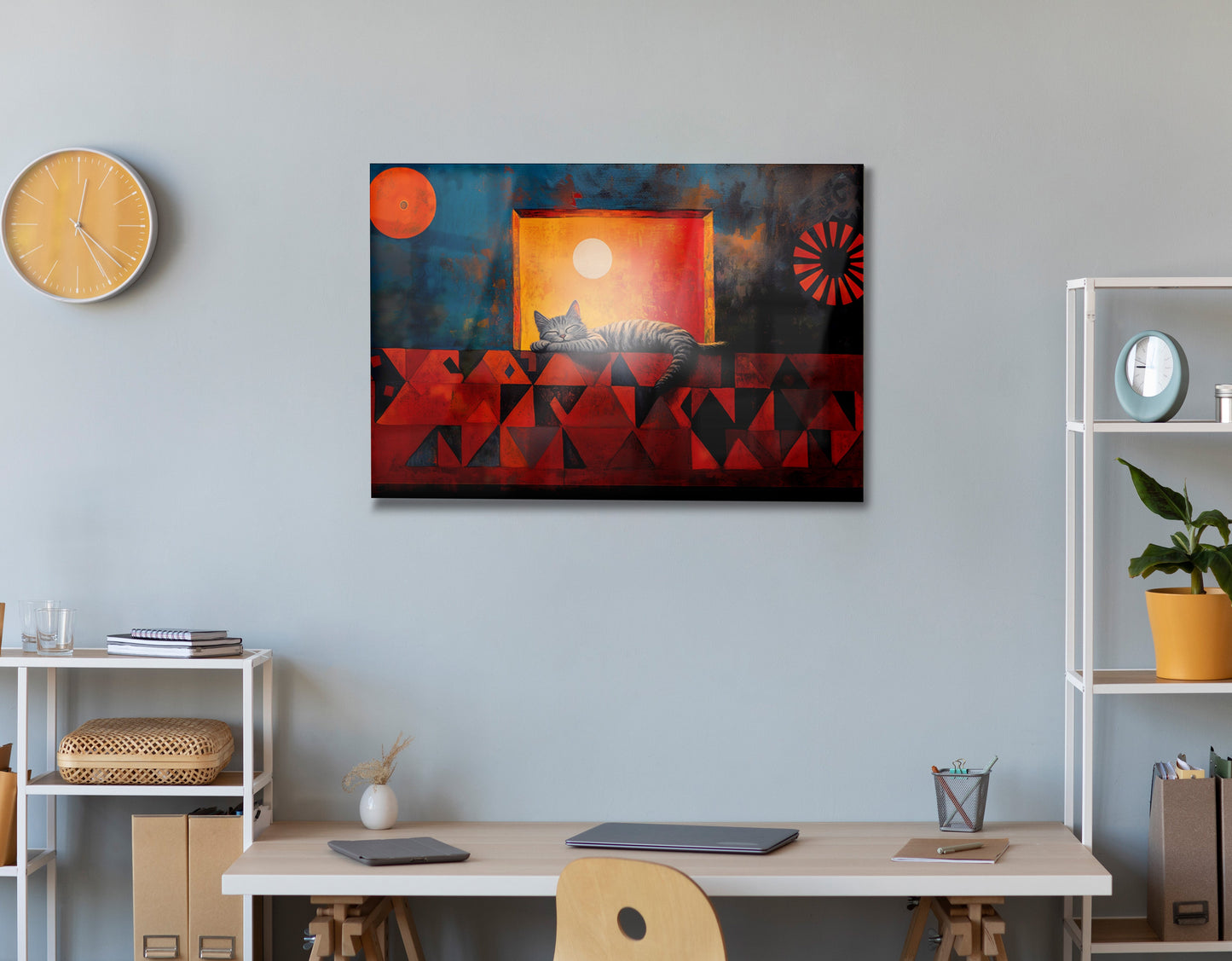Sleeping Cat Sunset Black culture wall art view 24