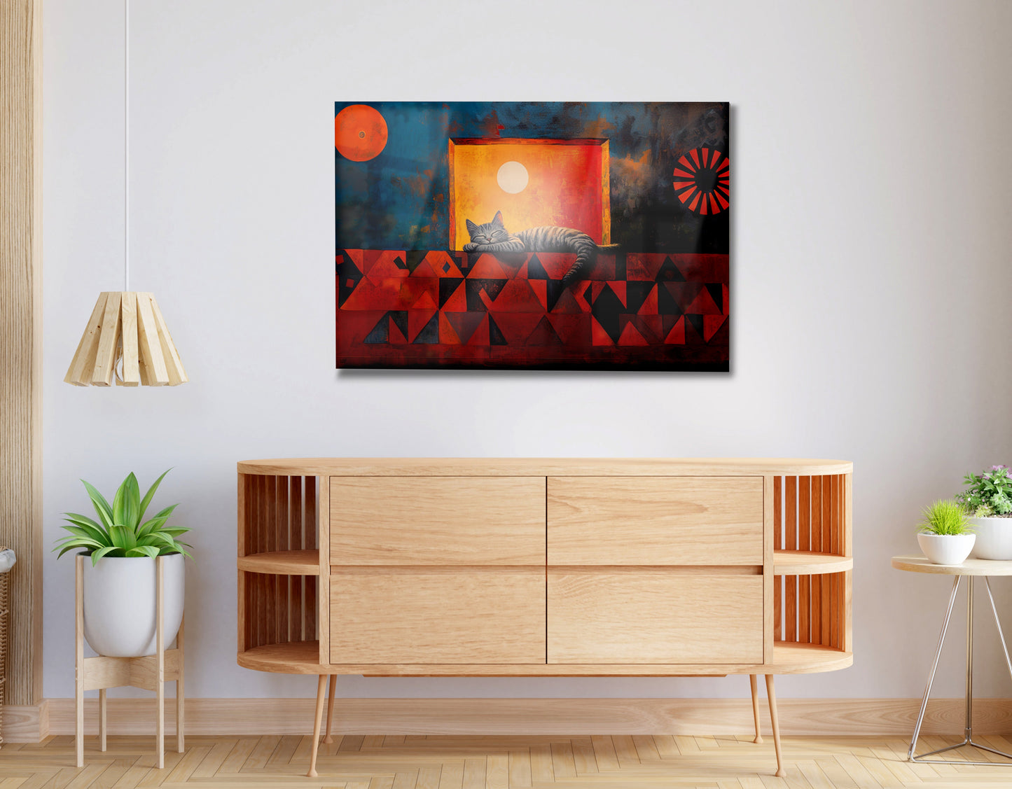 Sleeping Cat Sunset Black culture wall art view 20