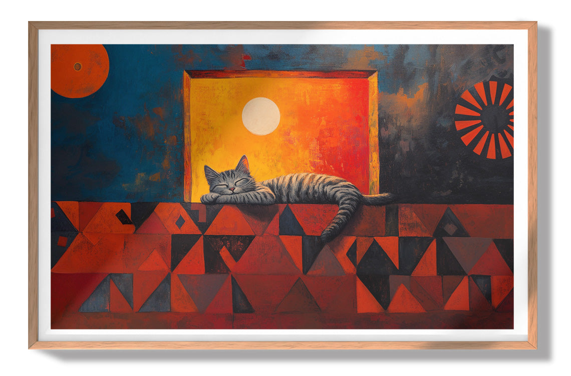Sleeping Cat Sunset Black culture wall art view 79