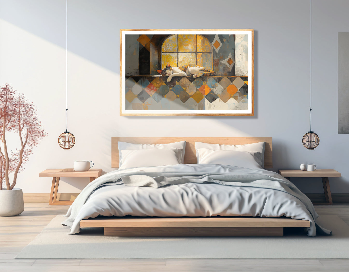 Sleeping Cat Window Quilt African American canvas print view 75