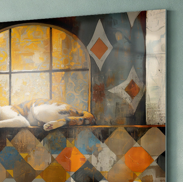 Sleeping Cat Window Quilt African American canvas print view 22