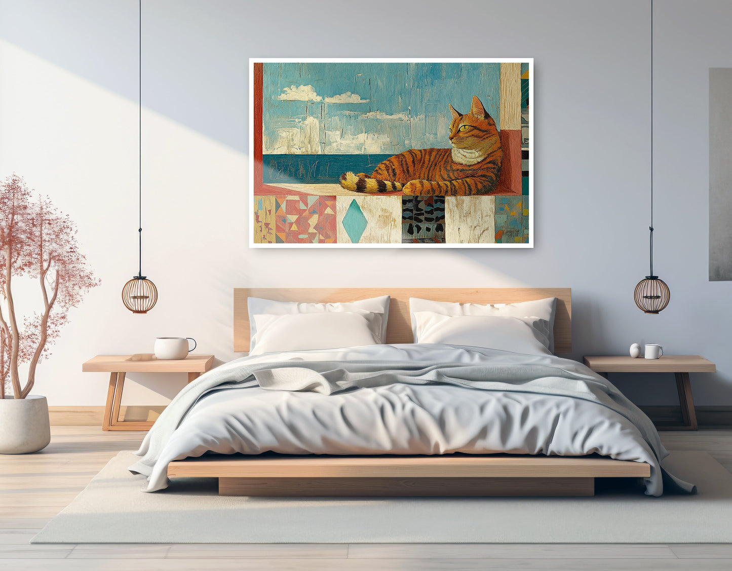 Orange Cat Ocean View Caribbean wall art artwork view
