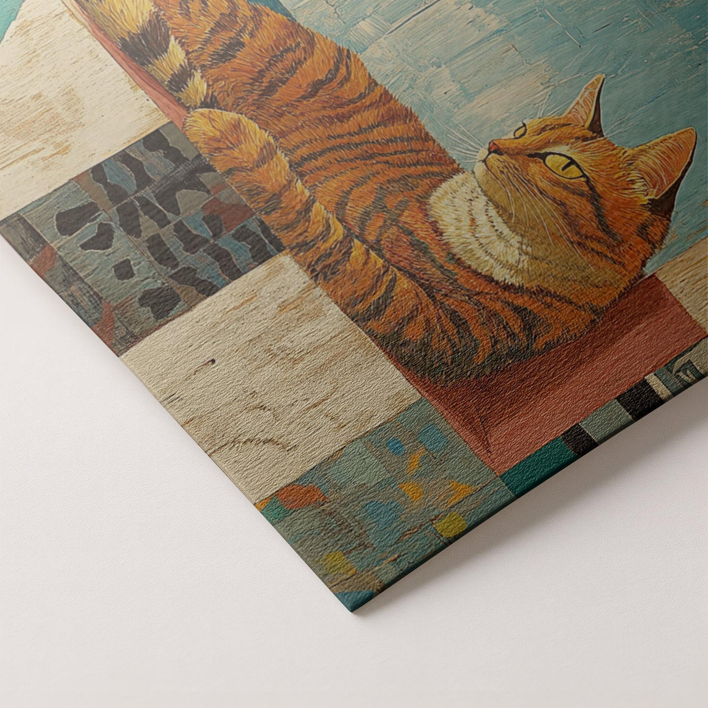 Orange Cat Ocean View Caribbean wall art artwork by MoomZee Artwork