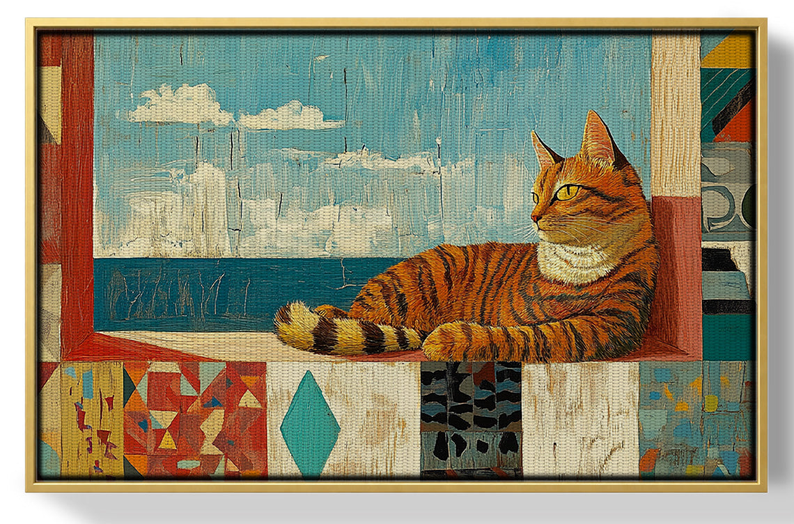 Orange Cat Ocean View Caribbean wall art view 37