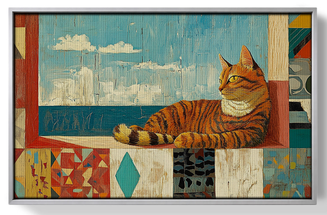 Orange Cat Ocean View Caribbean wall art view 55
