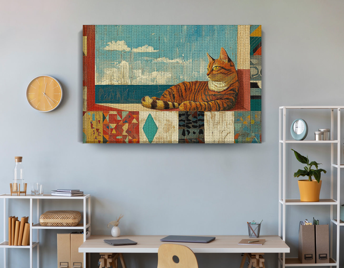 Orange Cat Ocean View Caribbean wall art view 18