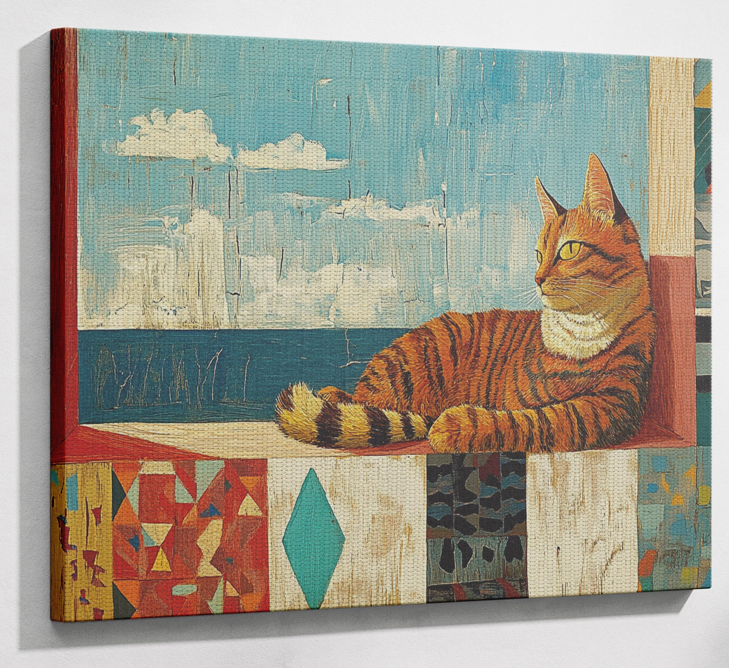 Orange Cat Ocean View Caribbean wall art view 13