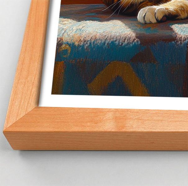Tabby Cat Sunlit Bed African American canvas print view 82
