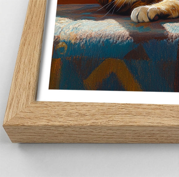 Tabby Cat Sunlit Bed African American canvas print view 76