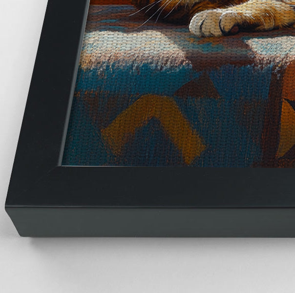 Tabby Cat Sunlit Bed African American canvas print view 28