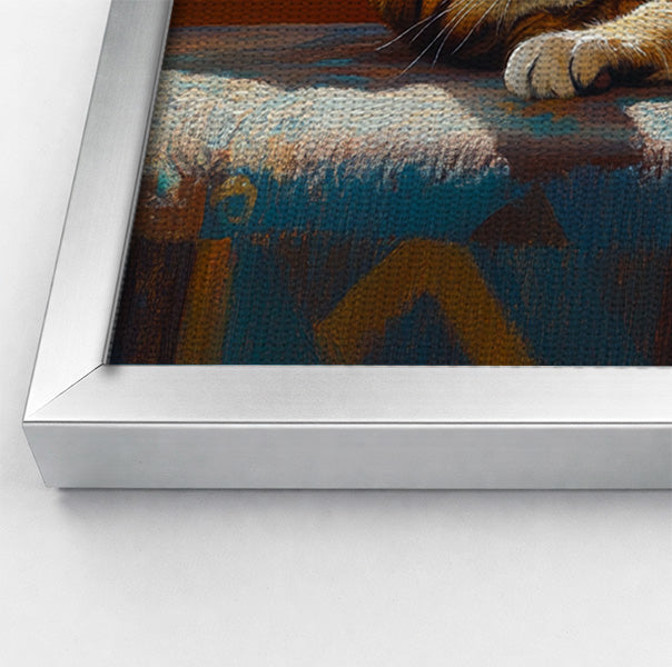 Tabby Cat Sunlit Bed African American canvas print view 58