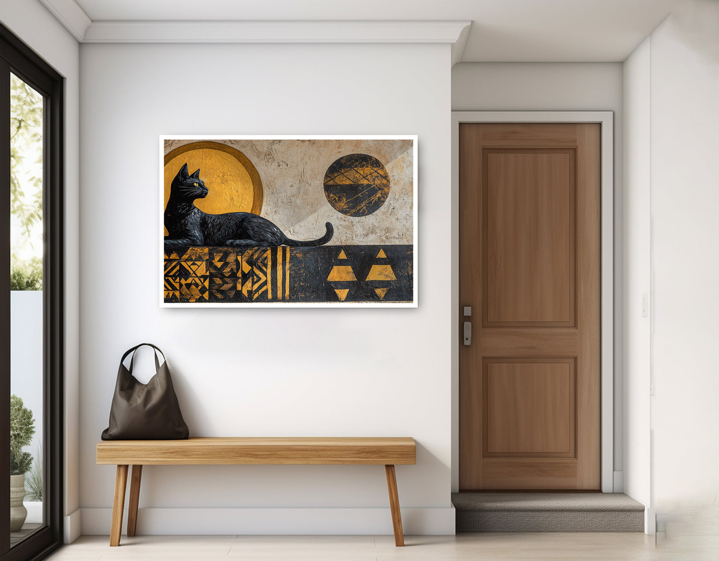 Black Cat Moon African Pattern African American canvas print home decor view