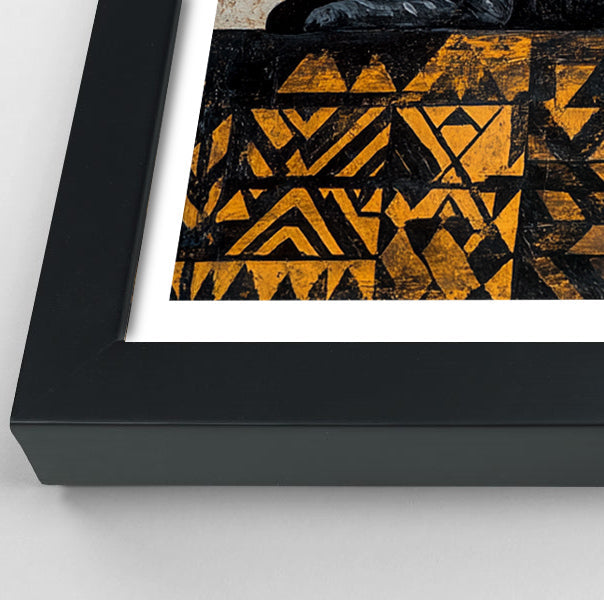 Black Cat Moon African Pattern African American canvas print view 70