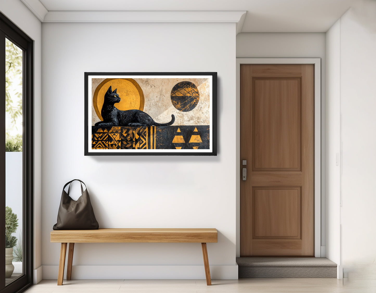 Black Cat Moon African Pattern African American canvas print view 71