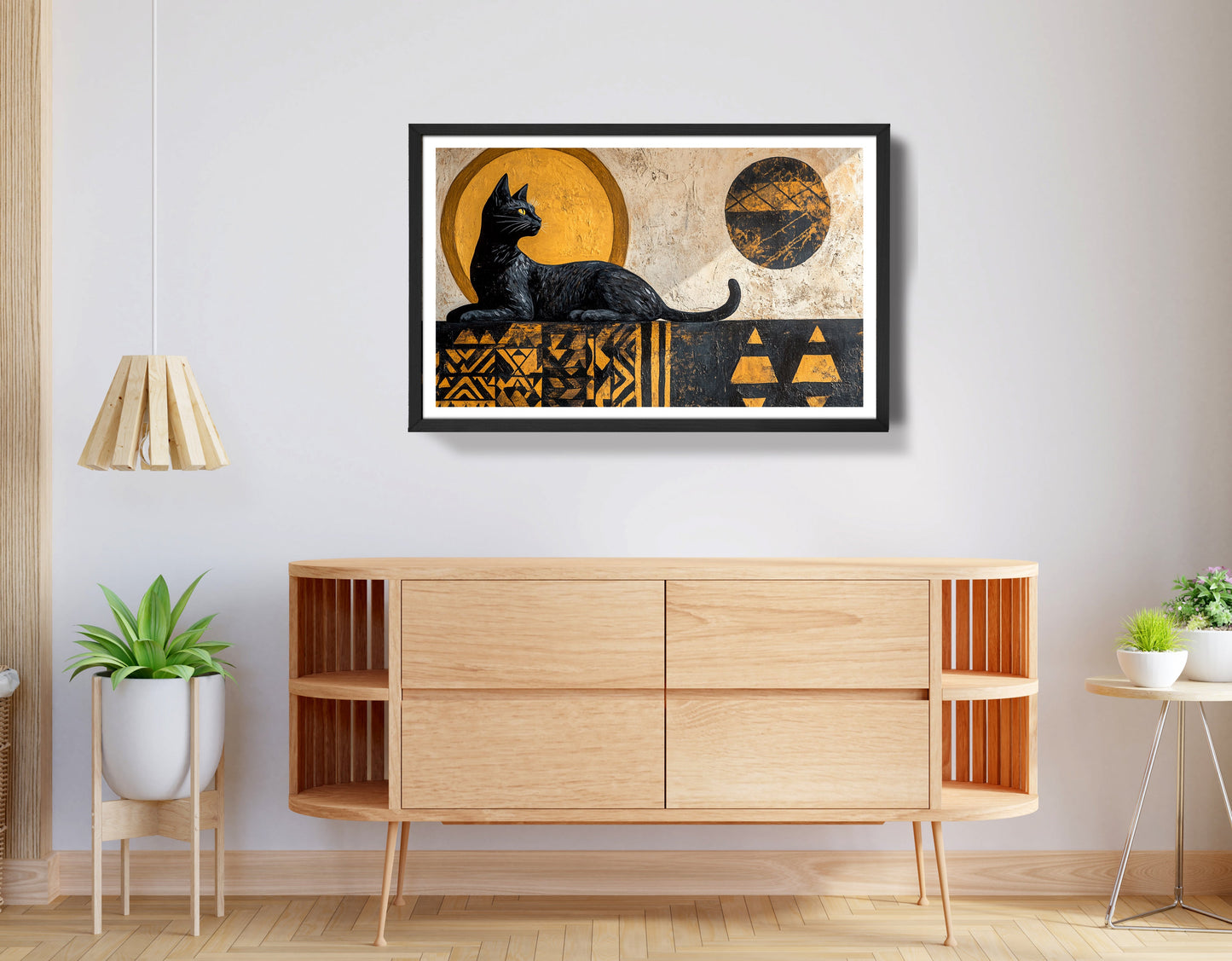 Black Cat Moon African Pattern African American canvas print view 68