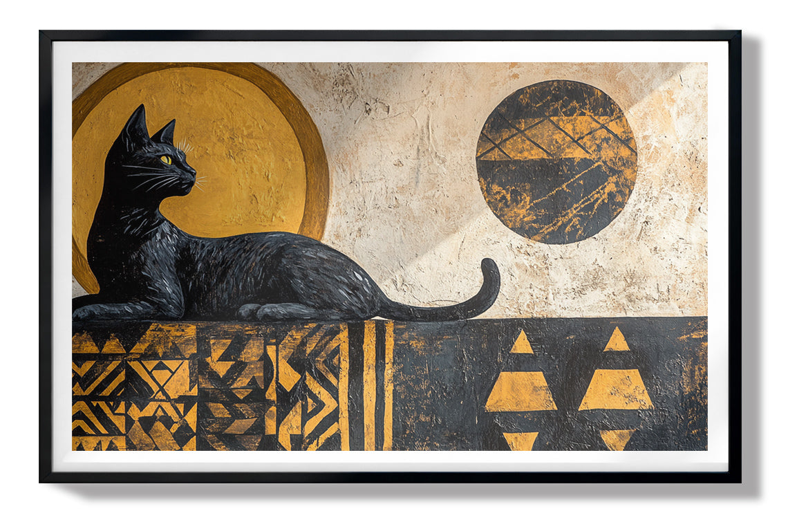 Black Cat Moon African Pattern African American canvas print view 67