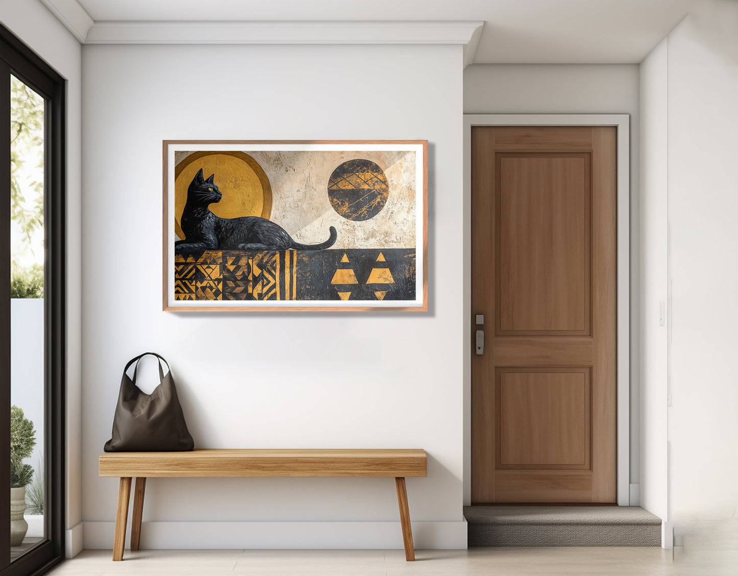 Black Cat Moon African Pattern African American canvas print view 83