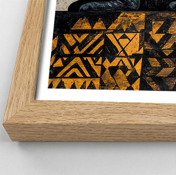 Black Cat Moon African Pattern African American canvas print view 76
