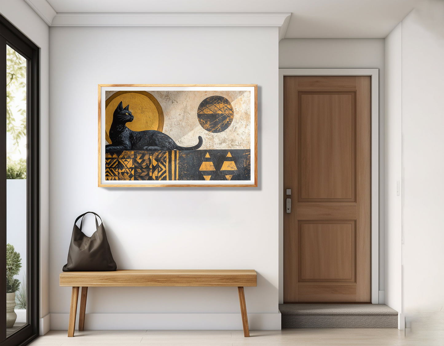 Black Cat Moon African Pattern African American canvas print view 77
