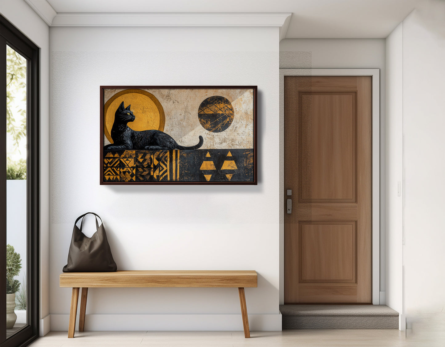 Black Cat Moon African Pattern African American canvas print view 35