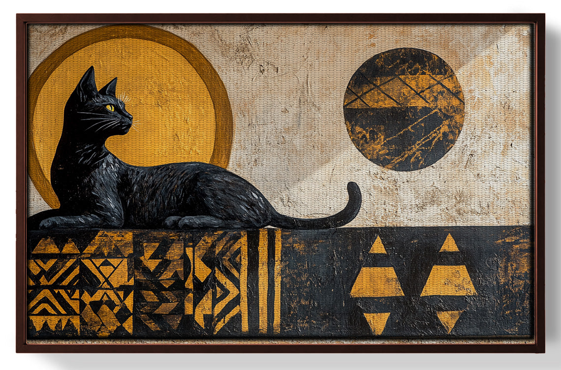 Black Cat Moon African Pattern African American canvas print view 31