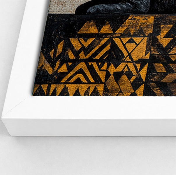 Black Cat Moon African Pattern African American canvas print view 64