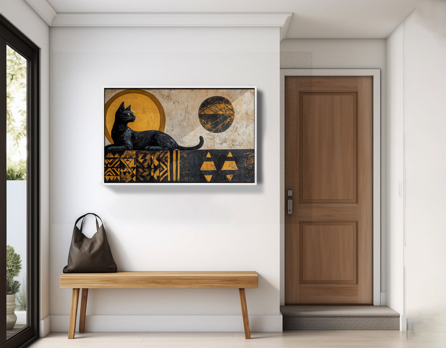 Black Cat Moon African Pattern African American canvas print view 65