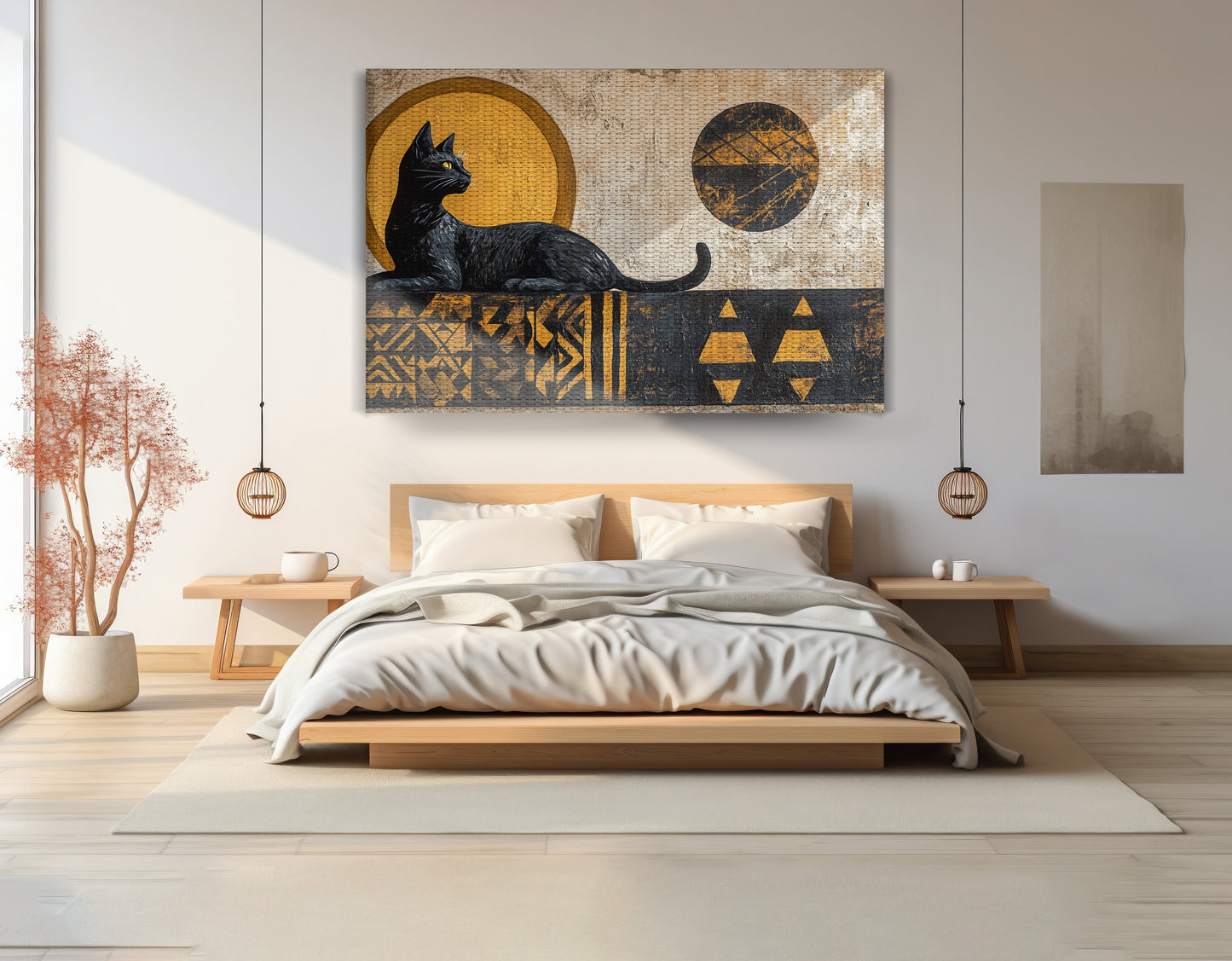 Black Cat Moon African Pattern African American canvas print view 15