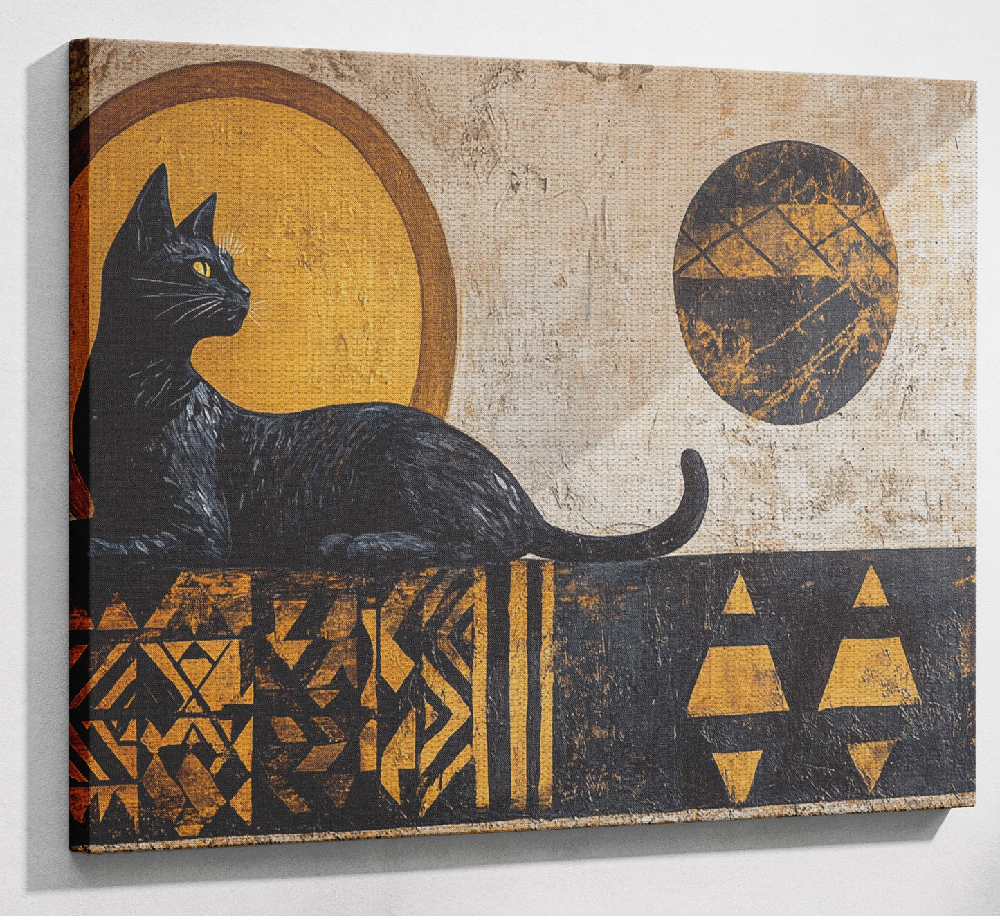 Black Cat Moon African Pattern African American canvas print view 13
