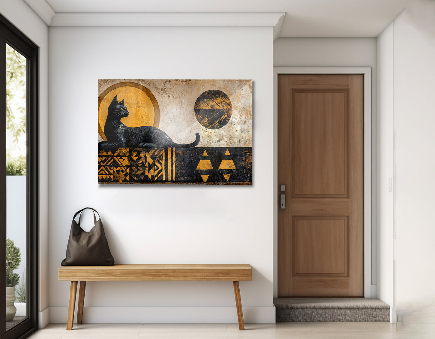 Black Cat Moon African Pattern African American canvas print view 23