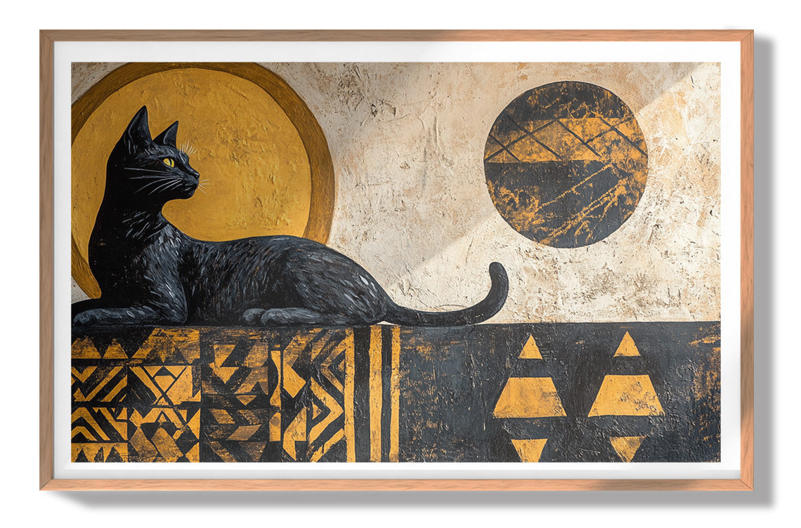 Black Cat Moon African Pattern African American canvas print view 79
