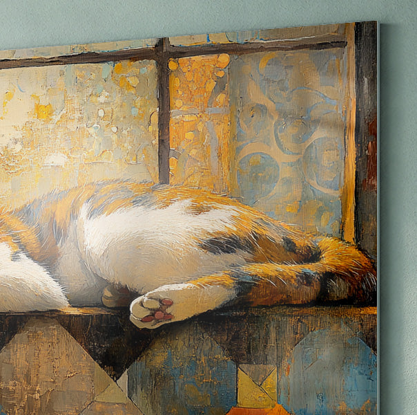 Sleeping Calico Cat Window African American canvas print view 22