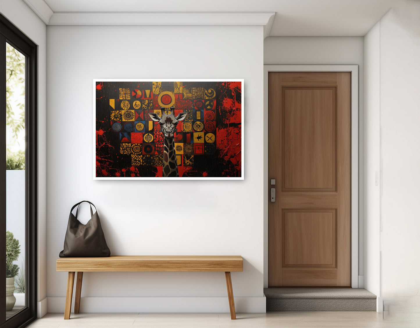 Giraffe Tribal Symbols African American canvas print home decor view