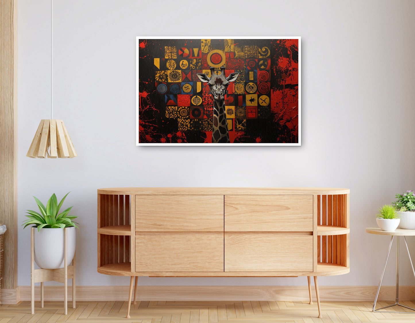 Alternate view of Giraffe Tribal Symbols African American canvas print