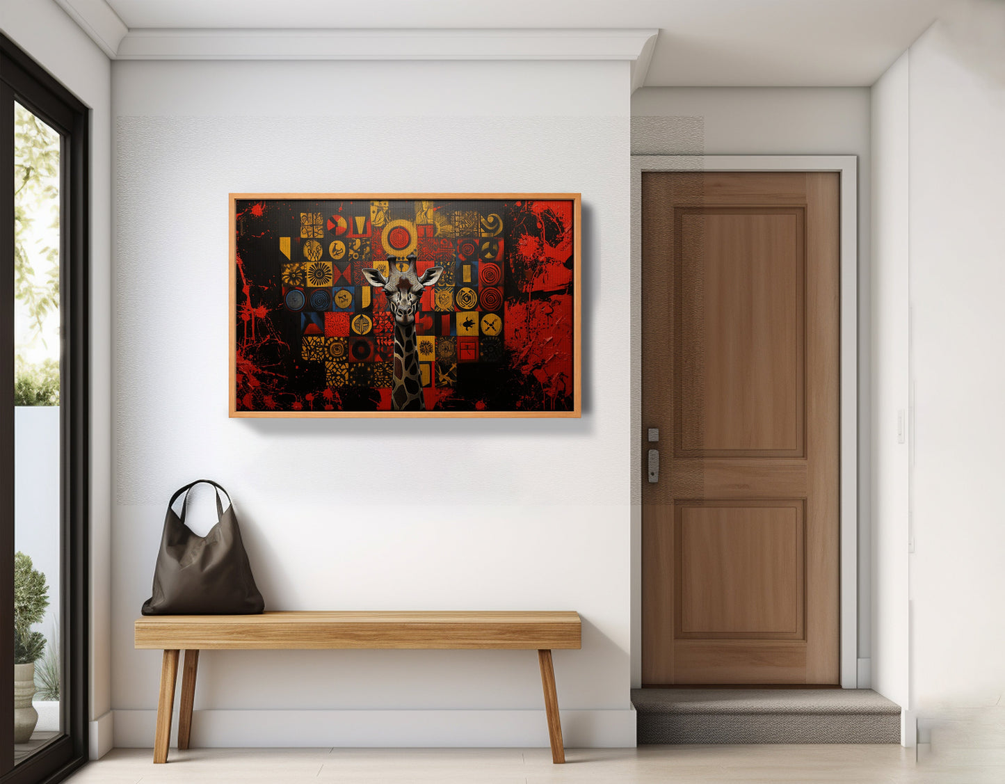 Giraffe Tribal Symbols African American canvas print view 47